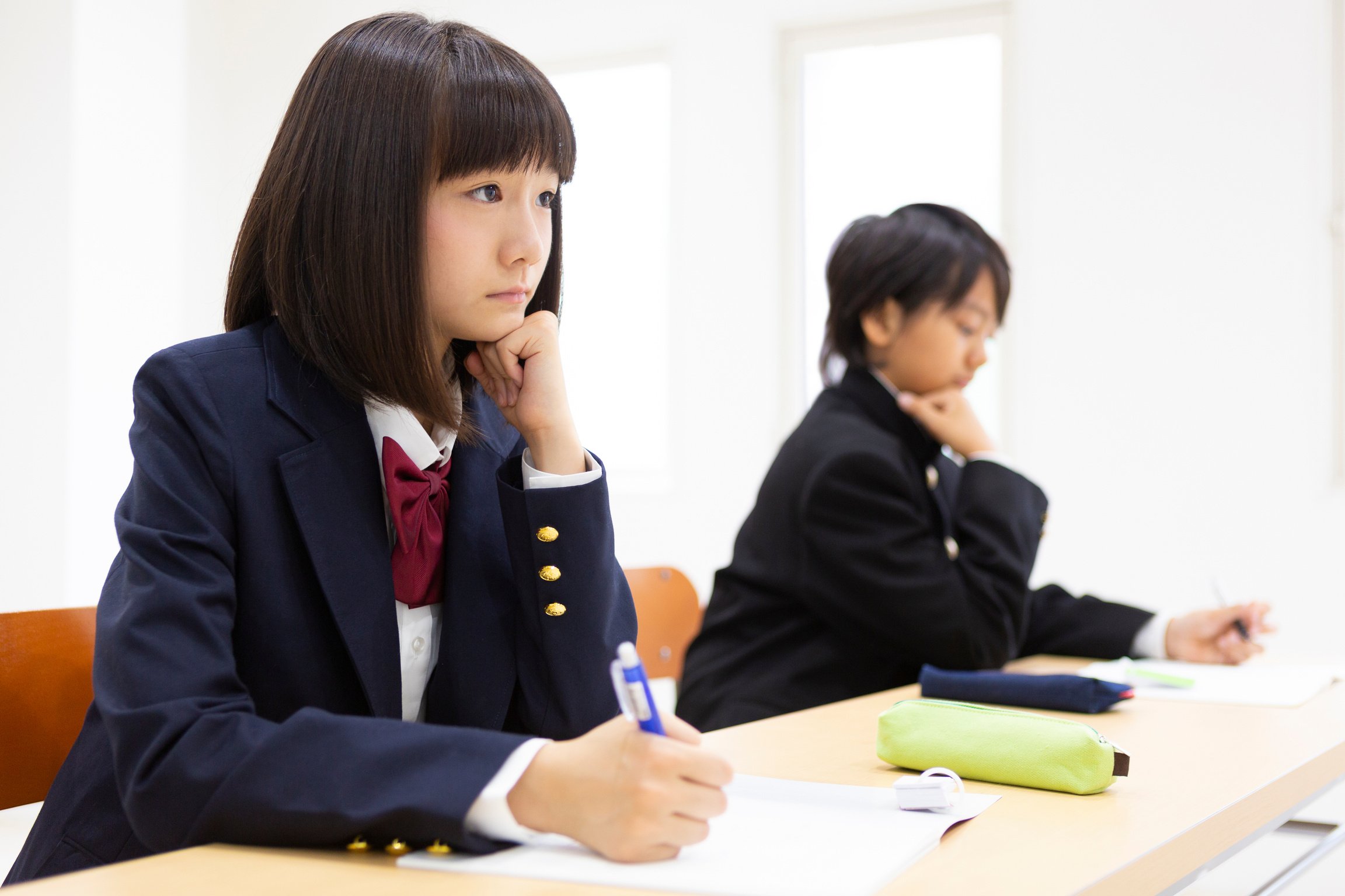 Junior high school students studying at cram school